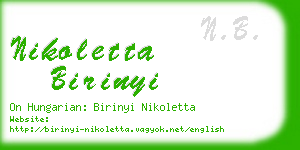 nikoletta birinyi business card